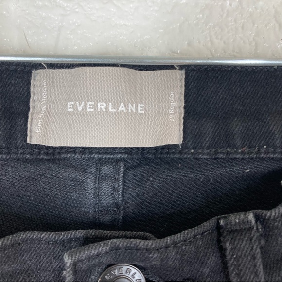 Everlane Womens High Waist Straight Jeans 29 Faded Black Denim Cotton - Picture 15 of 16